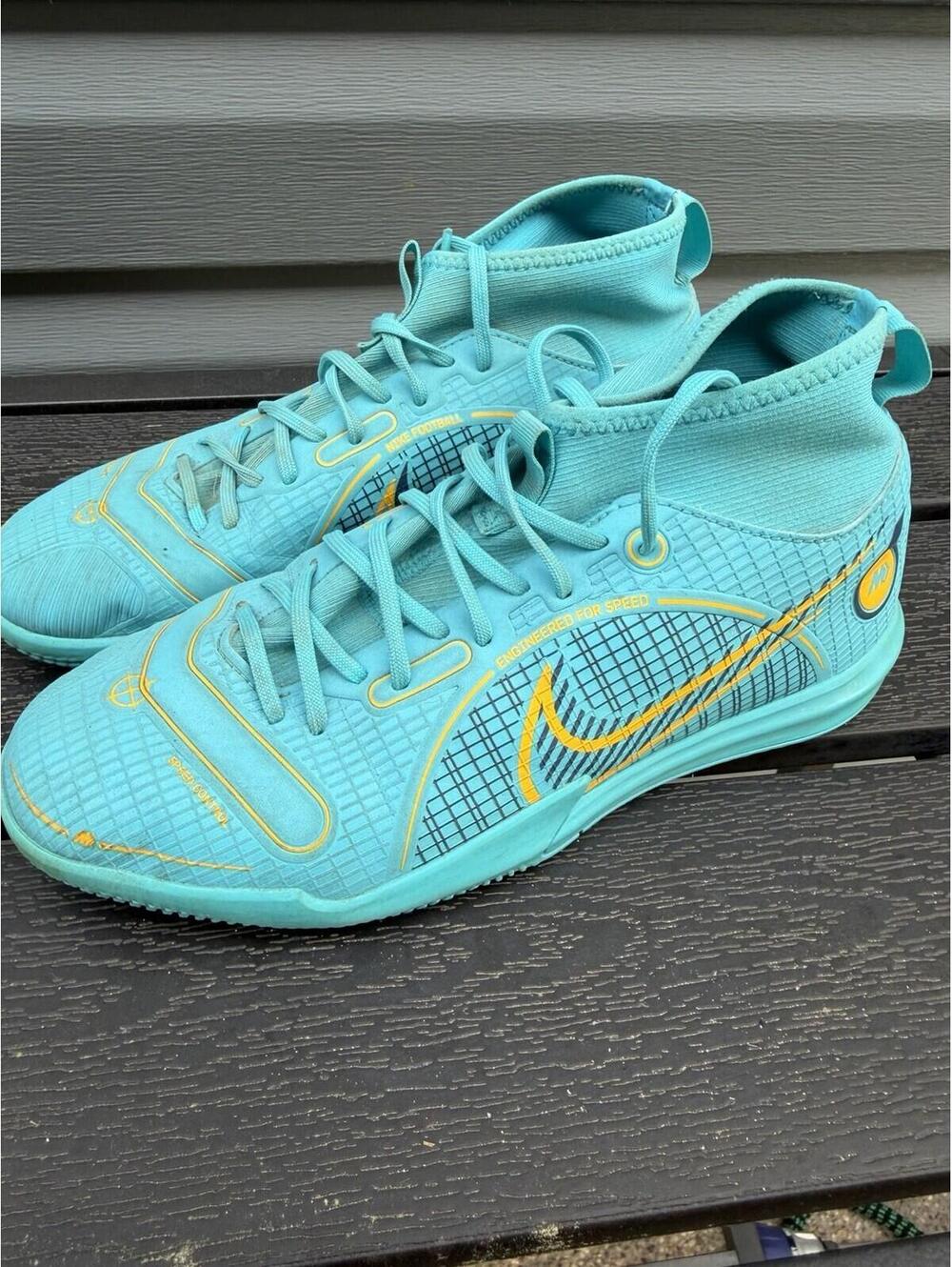 Nike Mercurial Superfly Academy IC Indoor Soccer Shoes Turquoise Orange Youth5.5